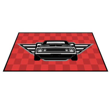 Tapis vinyle autres tapis muscle car à damier - TenStickers