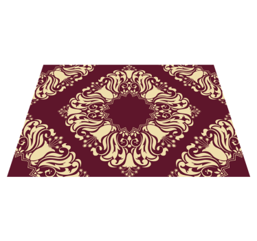Tapis mosaique vinyle motif floral bordeaux - TenStickers