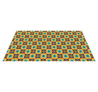 Tapis vinyle salon illustration florale animée - TenStickers