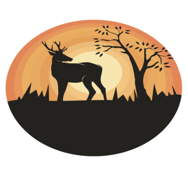 Tapis vinyle vintage silhouette de cerf sereine et rétro - TenStickers