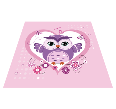Tapis vinyle pour enfants joli coeur de hibou - TenStickers