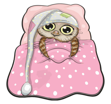 Tapis vinyle pour enfants chouette endormie mignonne - TenStickers