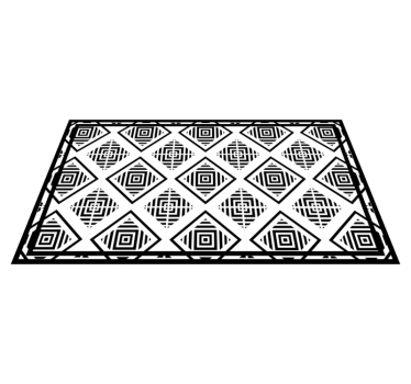 Tapis vinyle salle de bain triangles et carrés en noir et blanc - TenStickers
