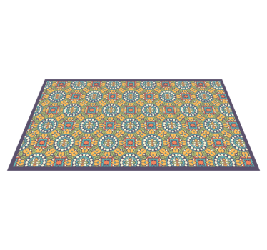 Tapis mosaique vinyle composition jaune colorée - TenStickers