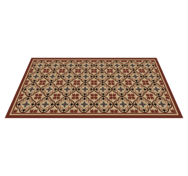 Tapis mosaique vinyle éléments floraux géométriques - TenStickers