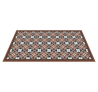 Tapis mosaique vinyle composition florale complexe - TenStickers