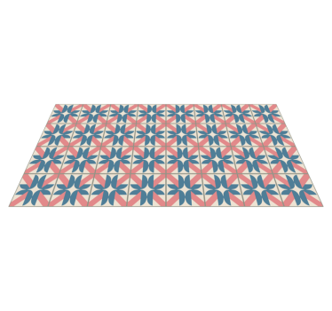 Tapis vinyle carreaux de ciment motif géométrique rose bleu - TenStickers
