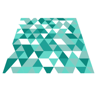Tapis vinyle salon nuances triangulaires turquoise - TenStickers