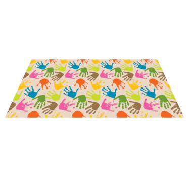 Tapis vinyle pour enfants empreintes de mains colorées - TenStickers