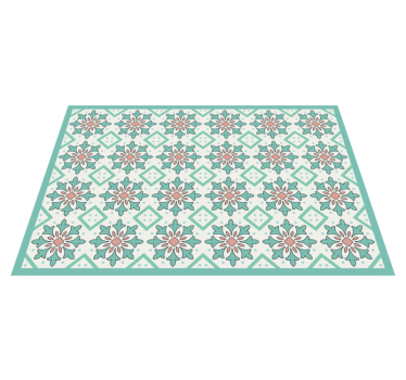 Tapis vinyle carreaux de ciment concept de mosaïque florale - TenStickers