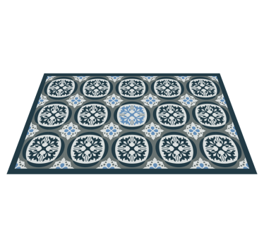 Tapis vinyle carreaux de ciment dalles florales élégantes - TenStickers