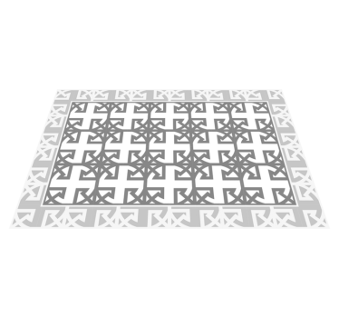 Tapis vinyle carreaux de ciment motif décoratif gris - TenStickers