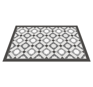 Tapis mosaique vinyle tuiles étoilées grises - TenStickers