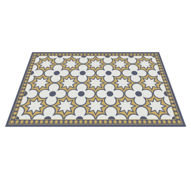 Tapis vinyle carreaux de ciment arrangement mosaïque Étoile - TenStickers