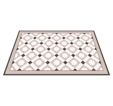 Tapis vinyle cuisine beige et gris foncé étoiles - TenStickers