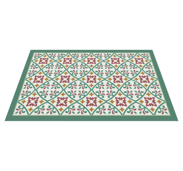 Tapis vinyle cuisine élégante mosaïque florale - TenStickers