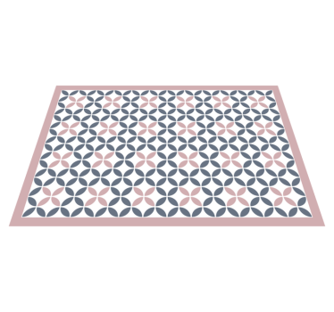 Tapis mosaique vinyle design rond beige et gris - TenStickers