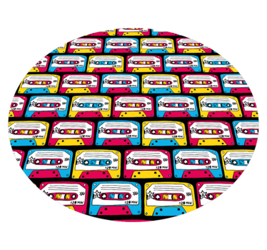 Tapis vinyle vintage cassettes joyeuses - TenStickers