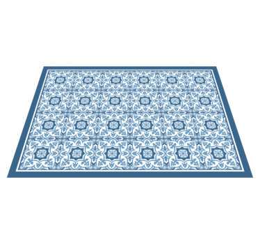 Tapis vinyle carreaux de ciment mosaïque à motifs bleus - TenStickers