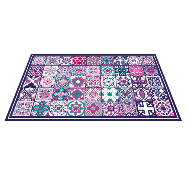 Tapis vinyle carreaux marocains roses - TenStickers