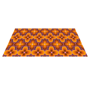 Tapis vinyle vintage motif floral rétro - TenStickers