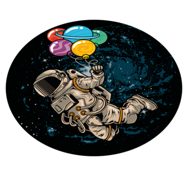 Tapis vinyle autres tapis astronaute avec des ballons - TenStickers