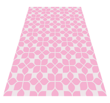 Tapis mosaique vinyle carrelage floral rose - TenStickers