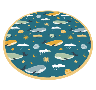 Tapis vinyle pour enfants aventure baleine - TenStickers