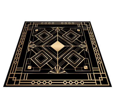 Tapis mosaique vinyle motif géométrique doré - TenStickers