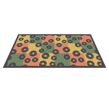 Tapis mosaique vinyle disques vinyles colorés - TenStickers