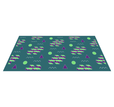 Tapis vinyle vintage formes de blocs colorés - TenStickers