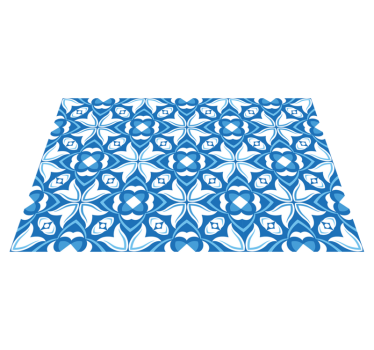 Tapis vinyle carreaux de ciment motif de fleurs d'azur - TenStickers