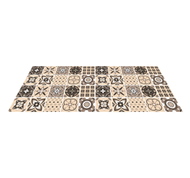 Tapis vinyle carreaux de ciment classiques marron - TenStickers