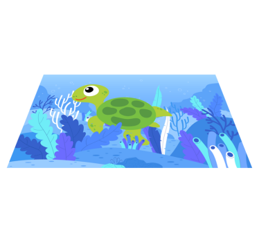 Tapis vinyle enfant tortue marine - TenStickers