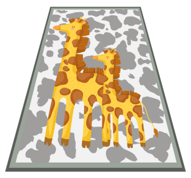 Tapis vinyle pour enfants motif famille girafe - TenStickers