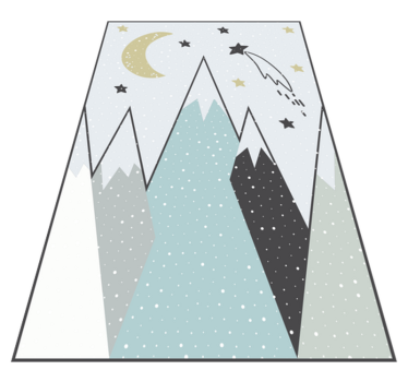 Tapis vinyle pour enfants ciel nocturne montagneux - TenStickers