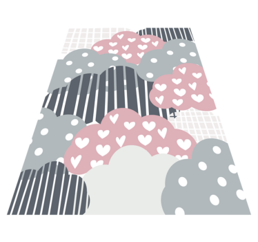 Tapis vinyle pour enfants motif de coeurs nuageux - TenStickers