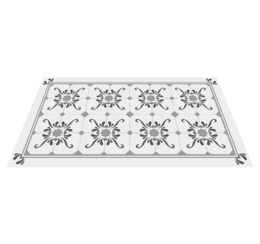 Tapis vinyle carreaux de ciment symétrie ornementale - TenStickers