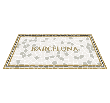 Tapis mosaique vinyle motif géométrique de barcelone - TenStickers