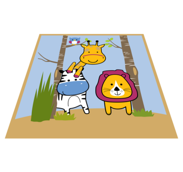 Tapis vinyle pour enfants personnages animaux - TenStickers