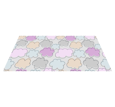 Tapis vinyle pour enfants motif de nuages pastel - TenStickers