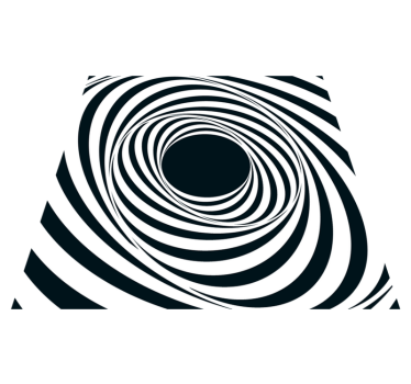 Tapis vinyle géométrique motif tourbillon noir et blanc - TenStickers