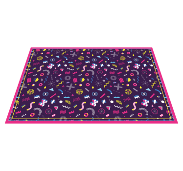 Tapis vinyle géométrique formes rétro et colorés - TenStickers