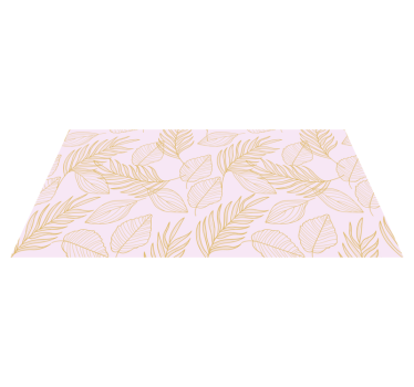 Tapis vinyle fleurs et plantes motif de feuilles effet doré - TenStickers