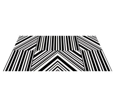 Tapis vinyle salon abstrait rayures noires et blanches - TenStickers