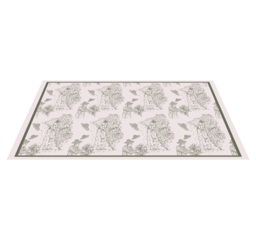 Tapis vinyle vintage motif jouy vignes monochrome - TenStickers