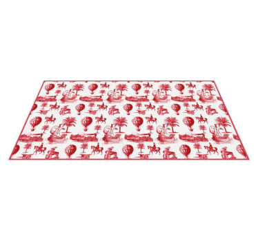 Tapis en vinyle jouy illustration exotique rouge - TenStickers