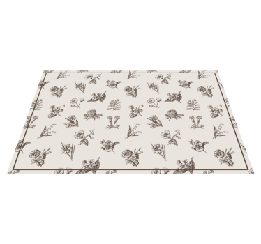Tapis vinyle rétro Motif fleurs Suisse - TenStickers