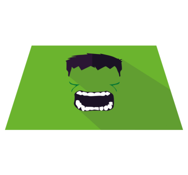 Tapis vinyle enfant super-héros vert - TenStickers