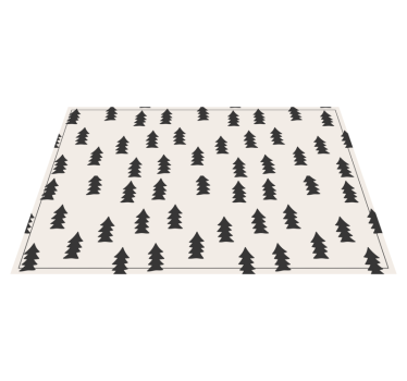 Tapis vinyle salon formes d'arbres noirs sapins - TenStickers